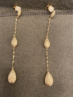 Drop 10k Pure Gold Earrings