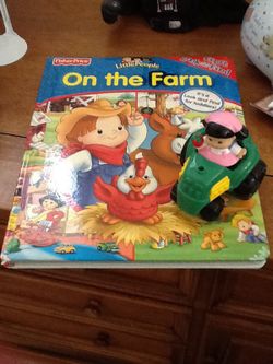 Fisher Price Little People Book Look and Find & toy tractor