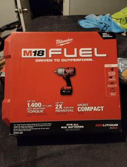 Brand New Milwaukee 1/2 In Impact Wrench 2 5.0 Battery And Charger