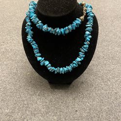 Bohemian Turquoise Ocean Stone Beaded Necklace