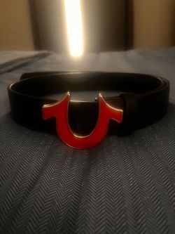 True Religion belt red horseshoe