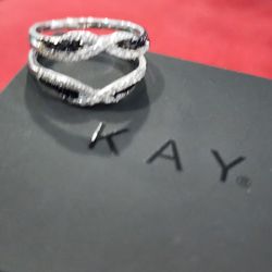 Kay Jewelers diamond enhancer ring 14k white gold size 8
