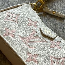 Louis Vuitton Cream and Pink Monogram Clutch