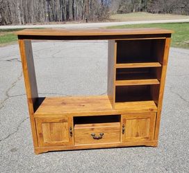 Modern Wood TV Stand Entertainment Center Storage