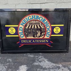 Neon Sign - Deli Sign - 48" x 30" - Aluminum Sign Plexiglass Sign Vintage Sign