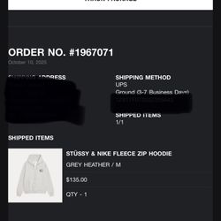 Heather Grey Stüssy Hoodie 