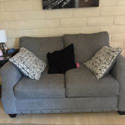 Gray Sectional And Love Seat 