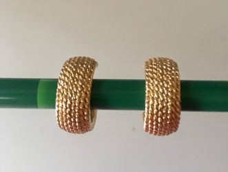 BRAIDED DESIGN GOLD PLATED HOOP CLIP ON EARRINGS