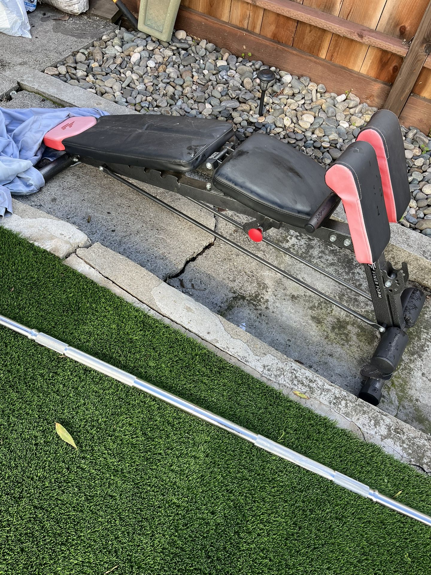 Free Gym Bench with Bar