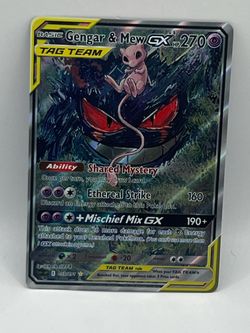 Non TCG Pokemon Gengar & Mew Gx Tag Team Fan Art Card