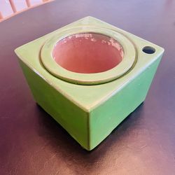 Green And Blue Glazed Terracotta Self-watering Planter Pots