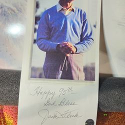 Jack Fleck  professional golfer Hand Signed  note 4 x 9 " W/ coa
