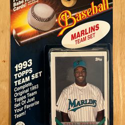 1993 Florida Marlins Topps Team Set 