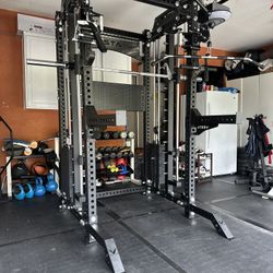 PRO SERIES Ultimate 3-1 Half Rack Functional Trainer w/Smith Machine Bar | 400lb Stack | Gym Equipment | Fitness | Commercial | Squat Rack 