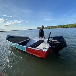 John Boat With 2022 9.9 Mercury 