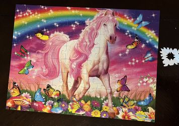 Ravensburger Glitter Unicorn 100 Pc Puzzle (all Pieces Accounted For)