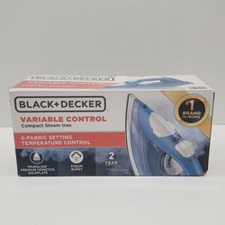 BLACK+DECKER IR20V: Variable Control Compact Steam Iron - Blue & White