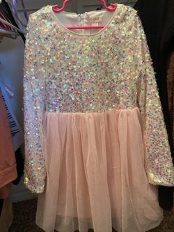 Medium Sequin Pink Girls Dress
