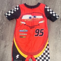 Toddler Lightning  mcqueen  rash guard swimsuit 3T