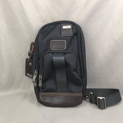TUMl Black Nylon Crossbody Sling Bag 