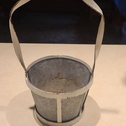 Vintage Metal Basket With Metal Ribbon Handle