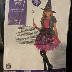Sparkle Witch Costume Toddler Size 3-4 Years