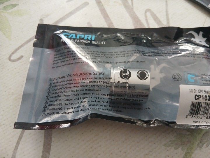 Capri 3/8 Drive 12 Pt Shallow Socket 7/8