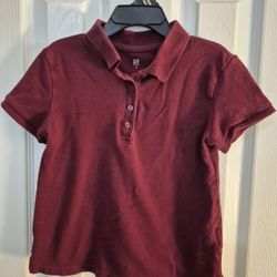 Kids Burgundy Polo Shirt, Size Small
