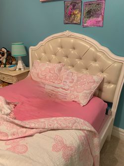 White Tufted Upholstered Kids Bed Frame