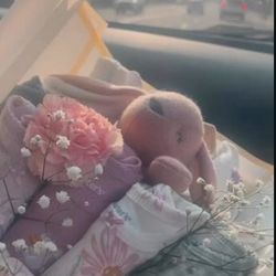 baby clothes flat style bouquet 