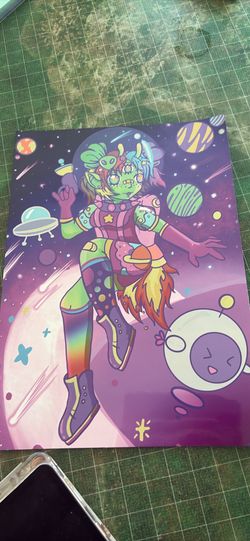 Alien space girl poster
