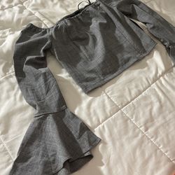 Gray Crop Top