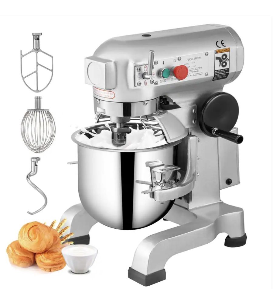 VEVOR 15 Qt. Commercial Food Mixer 3 Speeds Adjustable Spiral Mixer