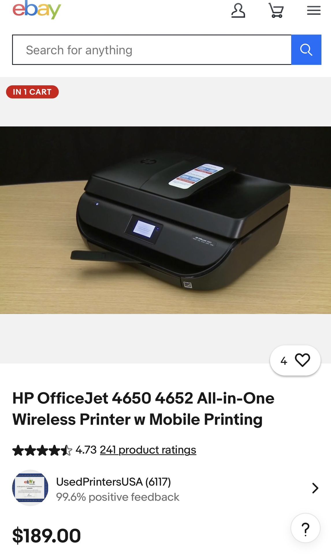HP Printer All-in-One Wireless Printer w Mobile Printing