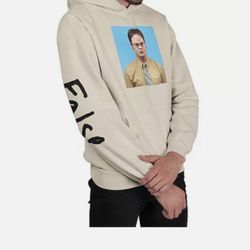 Official Dwight Schrute Hoodie with “False” print on left sleeve.