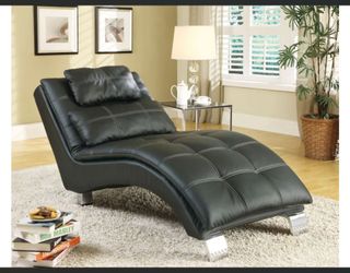 Faux Leather Tufted  Chaise-Lounger-Futon