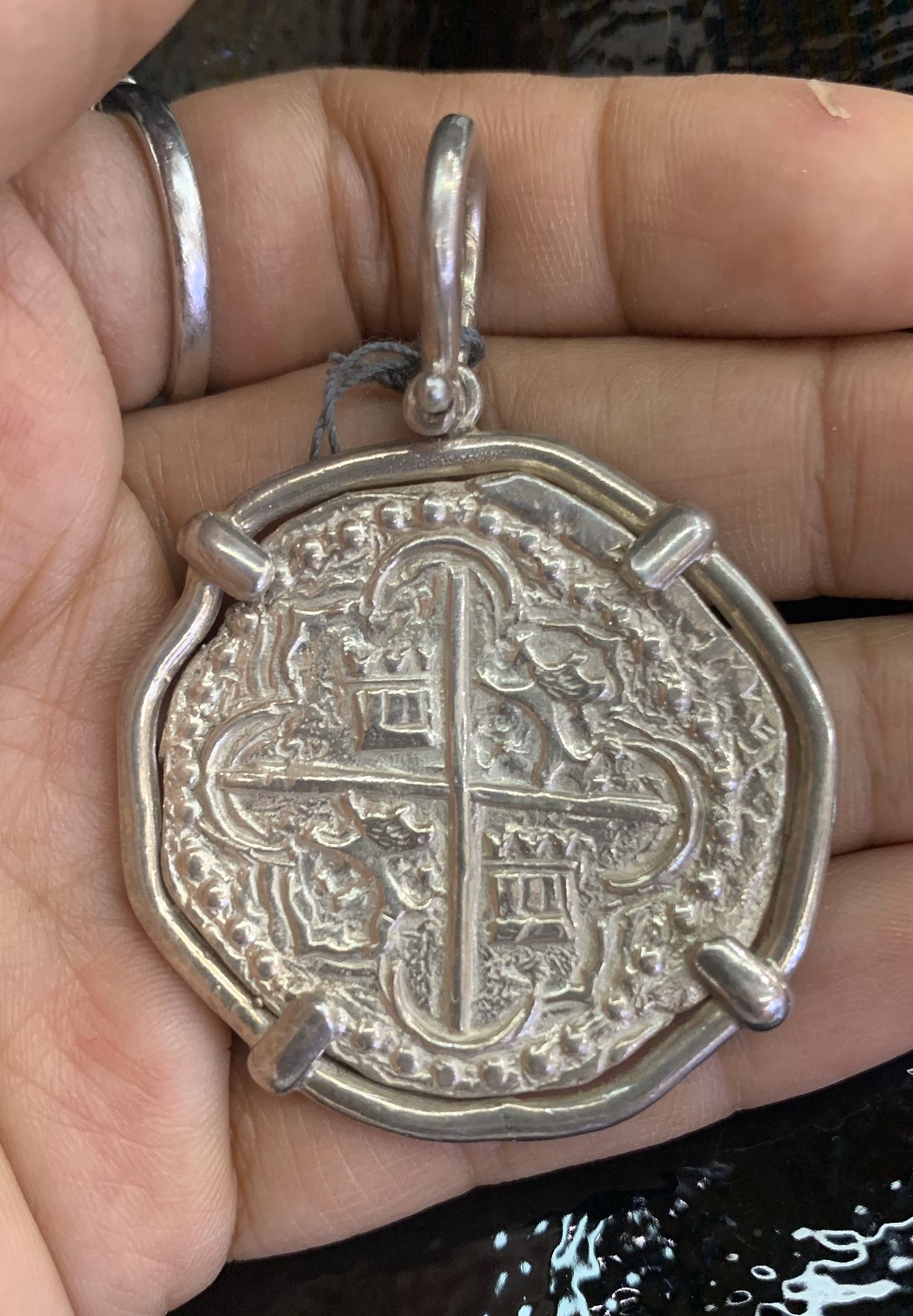 Atocha silver coin pendant