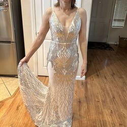 MISS ORD®  Women's Sparkly Sequined Mermaid Evening Dress, Size S