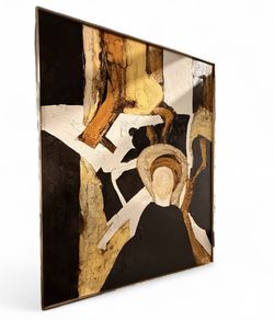 STUNNING LARGE MID CENTURY MODERN ABSTRACT PAINTING BY FRANK WALCUTT