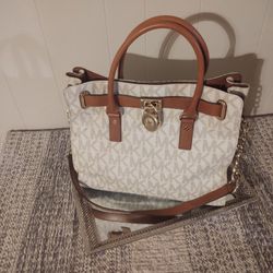 MICHAEL MICHAEL KORS Large Logo and Leather Satchel

