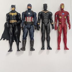 Superhero set of 4 figures 11-inch Batman Captain America Ironman Black Panther