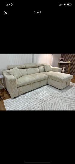 Beautiful new beige sofa in box