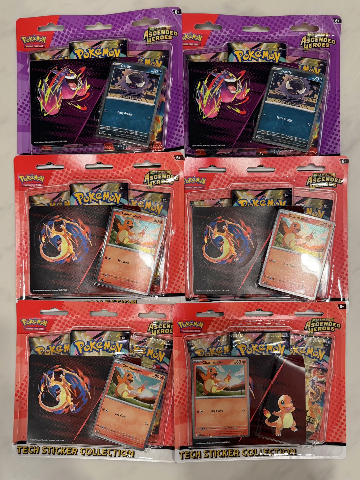 Pokemon Mega Evolution Ascended Heroes Tech Sticker Collection - Charmander And Gastly