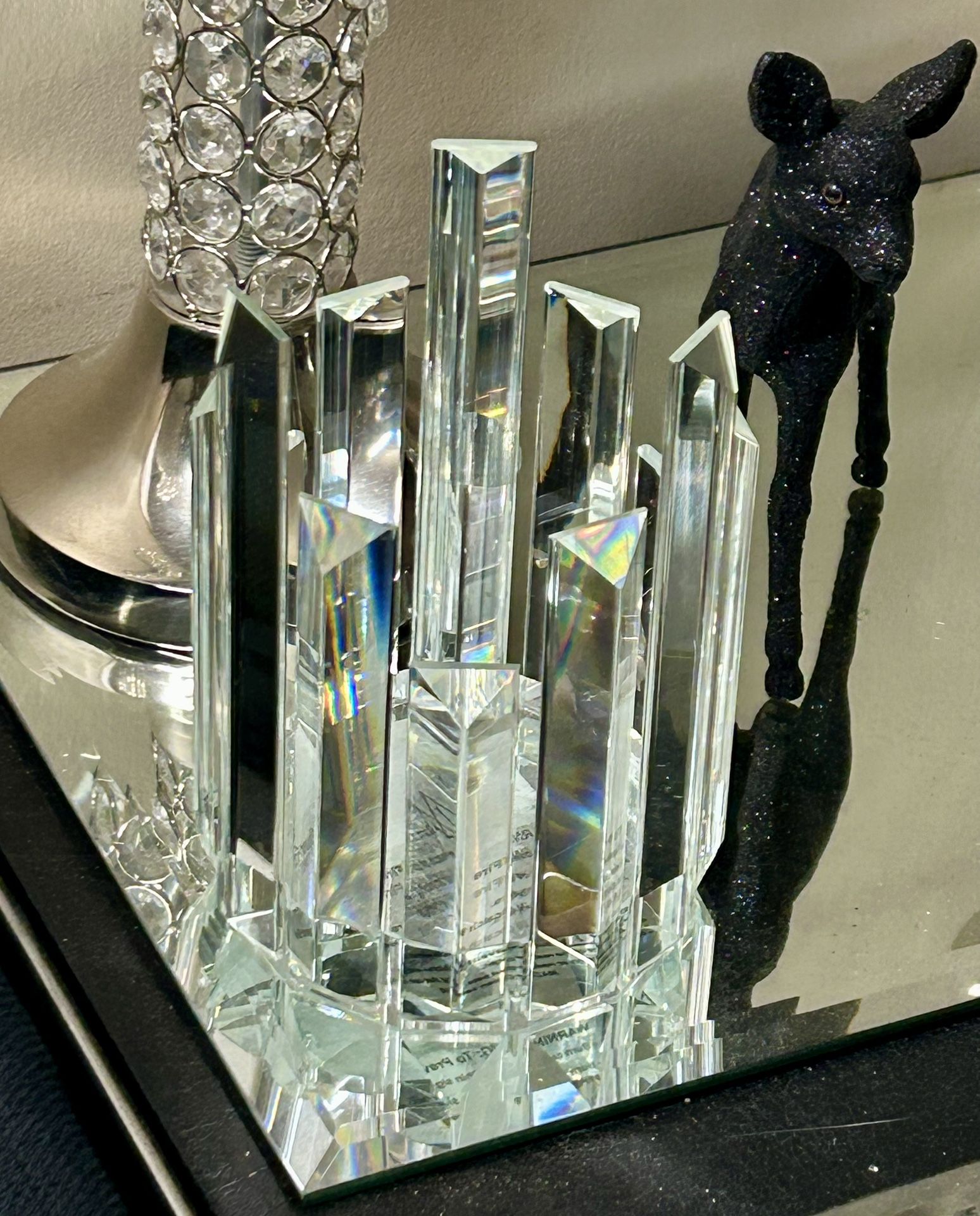 Beautiful Crystal Candle Holders 6” $15/each
