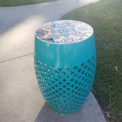 Accent Side Table With Mosaic Tile Top