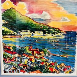 Fine Art Print-Charlotte Amalie Harbor- Artist WB Thompson