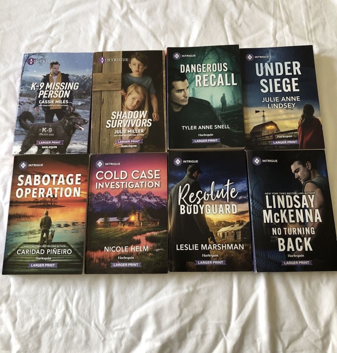 Harlequin Intrigue Book Lot Of 8 - Large Print