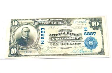 1902 $10 National Currency First National Bank Coalport PA