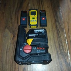 Digital Cross Line Laser Level And 3  Digital Distance Finders $100 For The Package