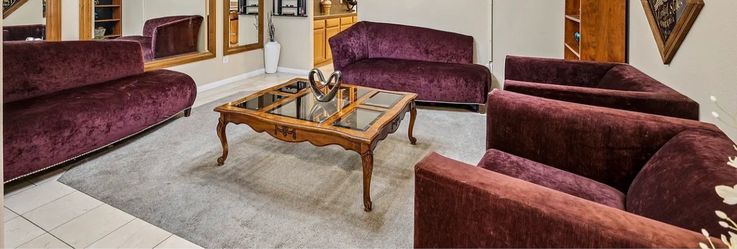 Beautiful 4-Piece Plum Purple Living Room Set – 2 Sofas + 2 Chairs – $495 OBO